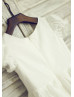 Cotton Puffy Sleeves Flower Girl Dress
